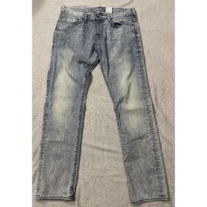 H&M &Denim Slim Low Waist 33/32 Jeans‎ Light Wash Full Button Fly